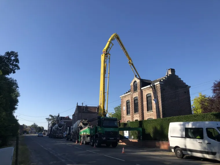 Coulage terrasse avec pompée 52m, Lille, TRANS-LINE