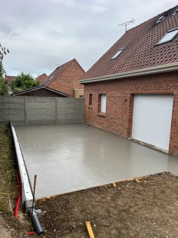 Coulage terrasse avec pompe , Lille, TRANS-LINE