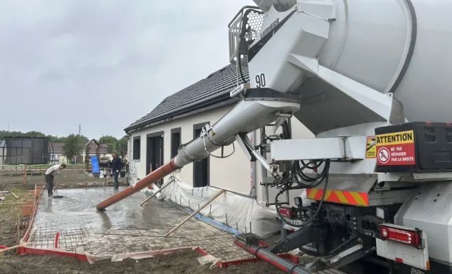 Coulage terrasse avec tuyaux 5m, Lille, TRANS-LINE